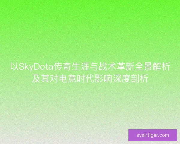 以SkyDota传奇生涯与战术革新全景解析及其对电竞时代影响深度剖析