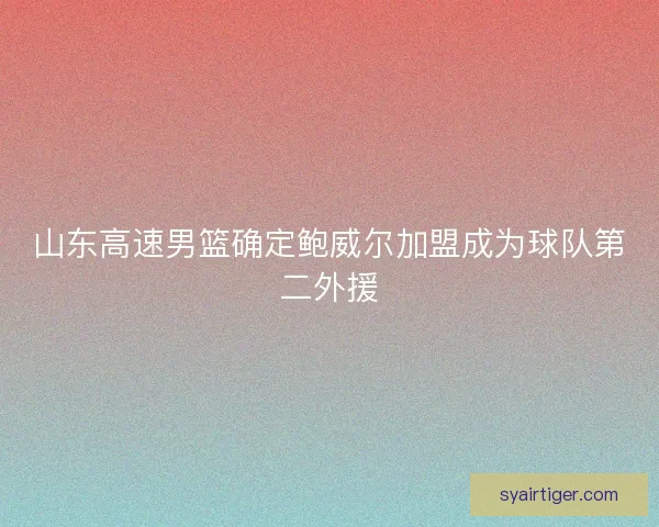 山东高速男篮确定鲍威尔加盟成为球队第二外援